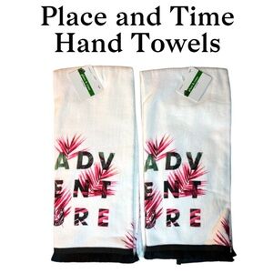 NWT Place and Time Hand Towels Set Of 2 Wild Summer Collection - Adventu…